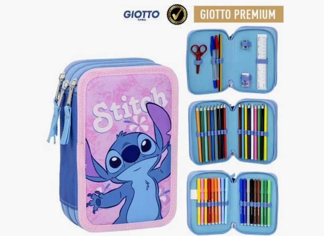 Astuccio con Zip 3 Scomparti Personaggi Vari con Colori Giotto e Accessori per Bambini e Ragazzi - immagine 7
