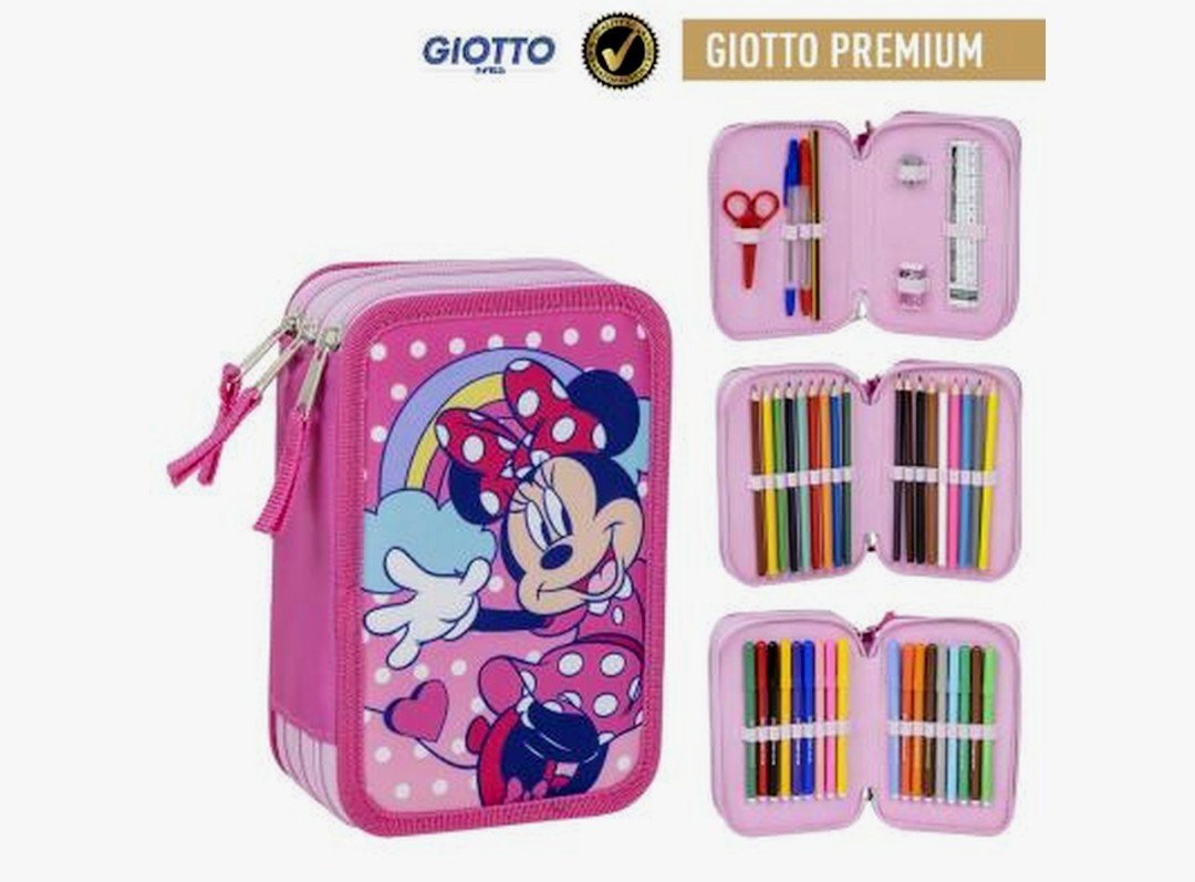 Astuccio con Zip 3 Scomparti Personaggi Vari con Colori Giotto e Accessori per Bambini e Ragazzi - immagine 9