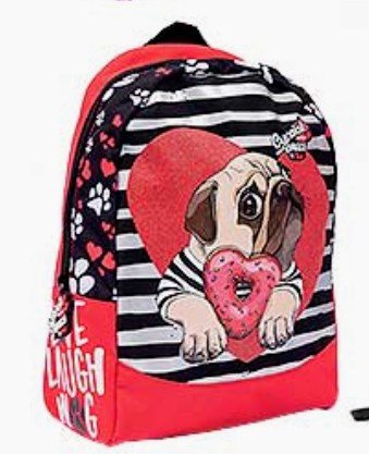 Zaino per Asilo Cuccioli Cerca Amici "Carlino" adatto a Scuola Tempo Libero