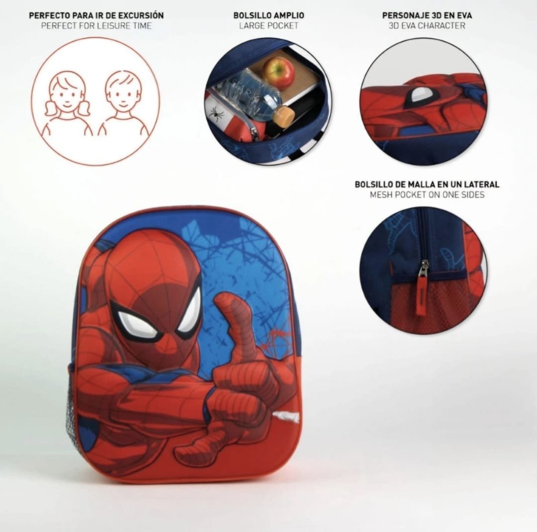 Zaino Scuola Spider-Man 3D Bambini Adatto per Asilo e Tempo Libero - immagine 2